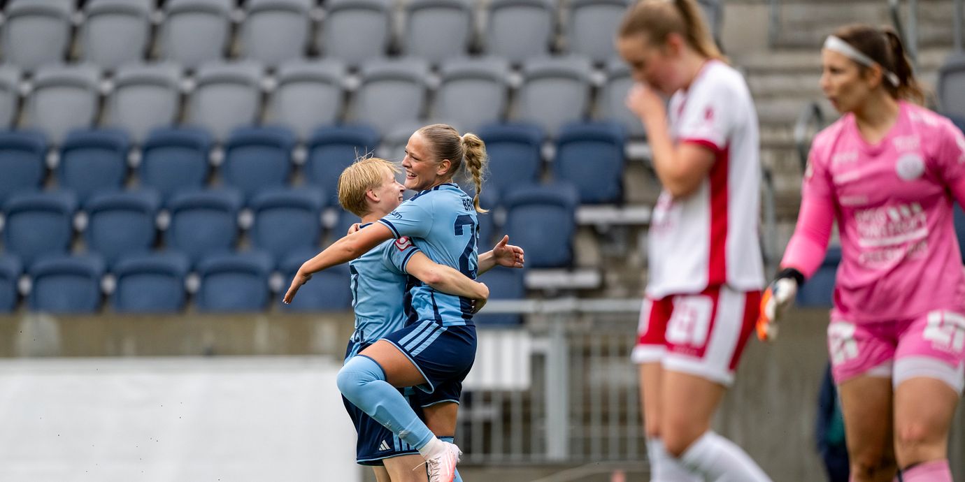 Djurgårdsspelarna jublar.