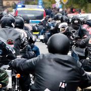 Medlemmar av det internationella brottsnätverket Hells Angels. 