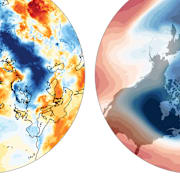 Bild på södra och norra halvklotet i Copernicus rapport.
