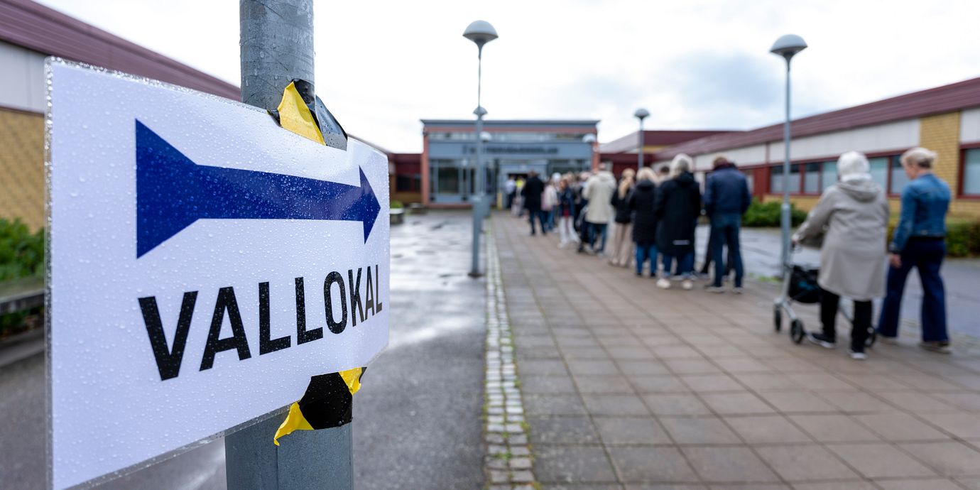 En vallokal i skånska Landskrona.