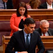 Premiärminster Pedro Sanchez i parlamentet på onsdagen.