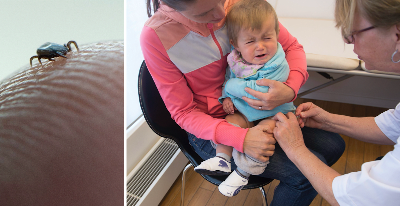 Ett barn får tbe-vaccin.