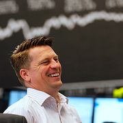 Investerare på Frankfurtbörsen.