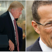 Donald Trump till vänster och Richard Quest till höger. 