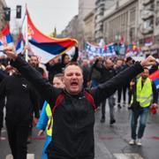 Demonstration i Belgrad på lördagen. 