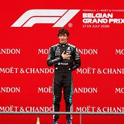 Kimi Antonelli, Charles Leclerc och Max Verstappen.