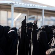 Kvinnor i Al-hol-lägret i Hasaka i Syrien. 