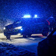 Polis på plats vid en trafikolycka söder om Landskrona.