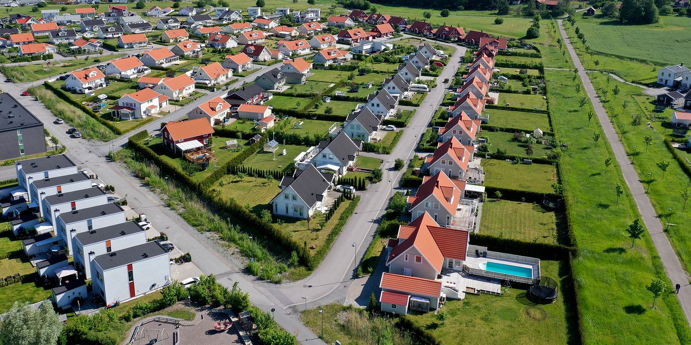Ett villaområde i Bro. Arkivbild.