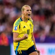 Stina Blackstenius under matchen mot Tyskland.