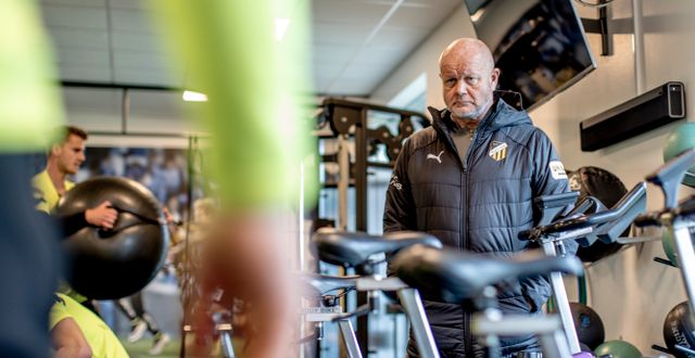 BK Häckens tränare Per-Mathias Høgmo under träning inför toppmötet mot Djurgården. Adam Ihse / TT
