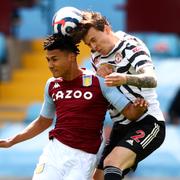 Uniteds svenske back Victor Nilsson Lindelöf i söndagens seger mot Aston Villa.