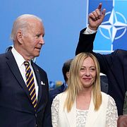 USA:s president Joe Biden och Italiens premiärminister Giorgia Meloni på Nato-mötet i Vilnius i juli.