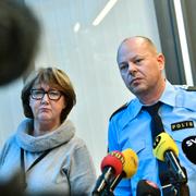 Polisen i Malmös presstalesperson Ewa-Gun Westford och polisinspektör Stefan Svensson.