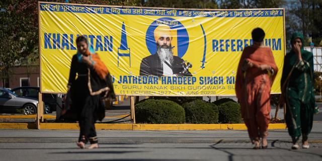 Hardeep Singh Nijjar på ett plakat. DARRYL DYCK / AP