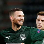 Marcus Berg tillsammans med lagkamraterna i Krasnodar. 