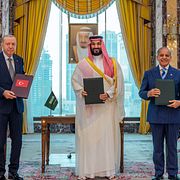 Turkiets president Recep Tayyip Erdogan, Saudiarabiens kronprins Mohammed bin Salman och Pakistans premiärminister.