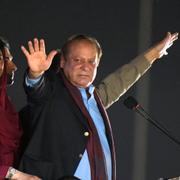 Nawaz Sharif i Lahore på lördagen. 