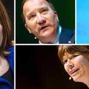 Annie Lööf, Stefan Löfven, Ebba Busch Thor och Åsa Romson.