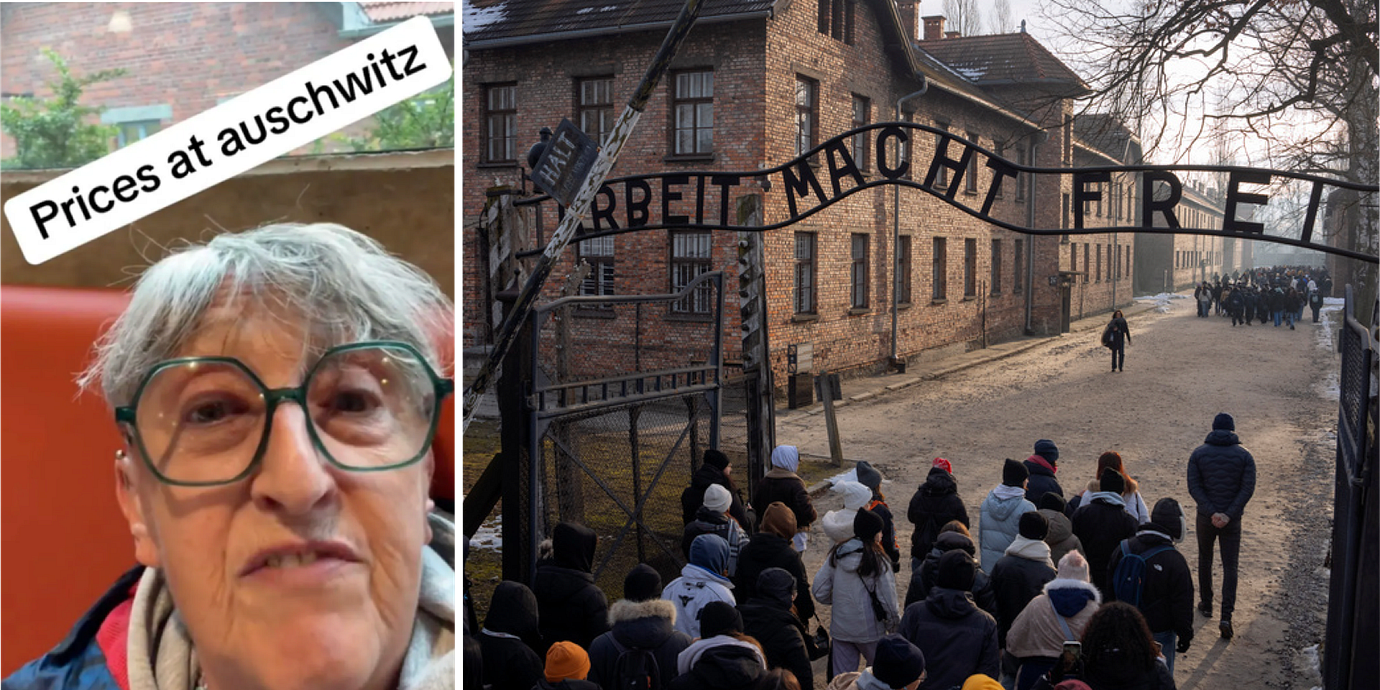 Entrén till koncentrationslägret Auschwitz-Birkenau i Polen där 1,1 miljoner människor mördades under andra världskriget.