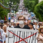 Bild från dagens protester i Chabarovsk.