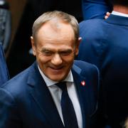 Arkivbild: Donald Tusk i det polska parlamentet . 