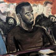 Rättegångssketch från tidigare förhandling med Sean Combs. 