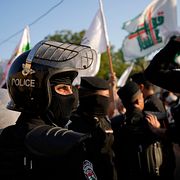 Säkerhetsstyrkor i centrala Bagdad. Hadi Mizban / AP