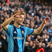 Djurgårdens Patric Åslund firar 4-0.