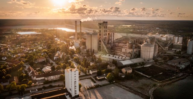 Cementas fabrik i Slite på Gotland. Karl Melander / TT NYHETSBYRÅN