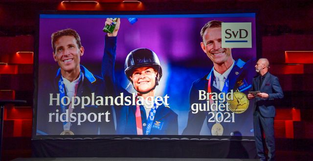 SvD:s sportkrönikör Anders Lindblad tillkännager vinnaren av Bragdguldet. Jonas Ekströmer/TT / TT NYHETSBYRÅN