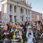 Demonstranter i Rom i dag.