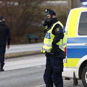 Bild från Säkerhetspolisens högkvarter i Solna förra fredagen. 