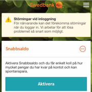 Skärmdump från Swedbanks internetbank. 