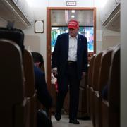 Donald Trump ombord på Air Force One, 5 juli. 