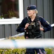 Polis på plats efter  skottlossningen