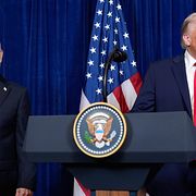 Donald Trump tillsammans med Israels premiärminister Benjamin Netanyahu. Arkivbild.