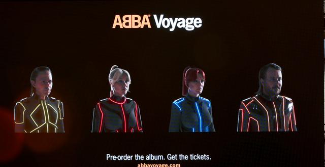 Reklam för Abbas kommande digitala konsert. Fredrik Persson / TT / TT NYHETSBYRÅN