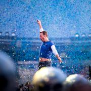 Chris Martin under en Coldplay-konsert på Ullevi 2017. 