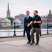 Kristersson tillsammans med Ukrainas Volodymyr Zelenskyj i Stockholm, arkivbild. 