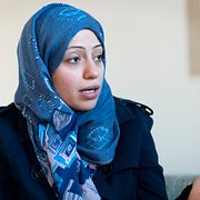 Bilden visar Samar Badawi, fru till fängslade Walid Abu al-Khair