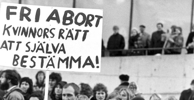 Demonstration för aborträtten i Stockholm 1974. Ragnhild Haarstad / TT