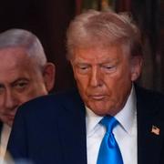 Donald Trump och Benjamin Netanyahu under pressträffen i Vita huset. 