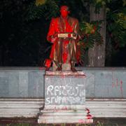 Vandaliserad staty i Italien. 