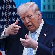 Donald Trump i Vita huset, 6 april.