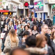 Shoppers on Oxford Street, London. 