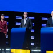 Margrethe Vestager, Manfred Weber och Frans Timmermans.