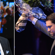 SD-ledaren Jimmie Åkesson 2020 och 2019. 