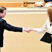 Stefan Löfven (S) och Annie Lööf (C). Arkivbild.