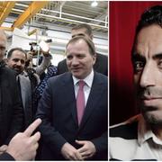 Stefan Löfven under besöket i Iran, Özz Nûjen till höger